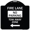 Signmission Fire Lane Tow-Away Zone W/ Left Arrow Heavy-Gauge Aluminum Sign, 18" x 18", BW-1818-23978 A-DES-BW-1818-23978 - alternate 1